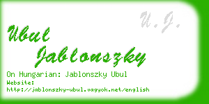 ubul jablonszky business card